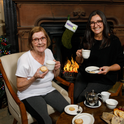 Volunteer Now Christmas Campaign - Give the Gift of Friendship - Volunteer Now Service User Jeanette Sharvin with Victoria O'Neill, Community Projects Officer Volunteer Now