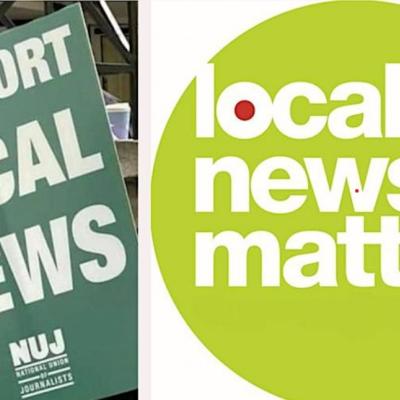 Support local news banner and logo from NUJ (National Union of Journalists)