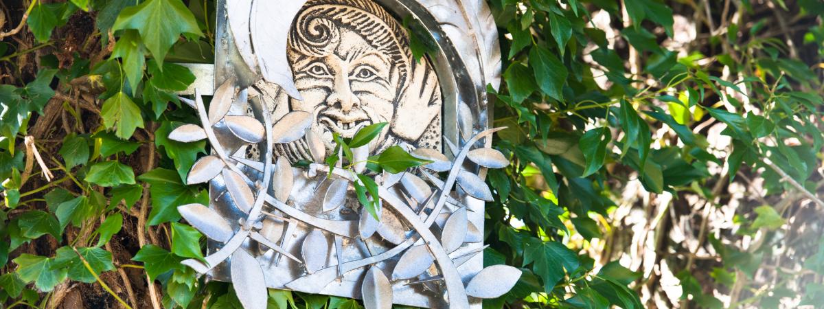 One of Oakfield Glen's crafty creations - a fairy-like sculpture hiding in the treetops