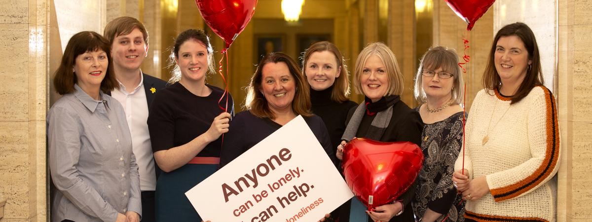 Age NI’s Dr Paschal McKeown, Marie Curie’s Craig Harrison, British Red Cross’s Mary Friel, MLA Paula Bradley, Carer NI’s Clare-Anne Magee, British Red Cross’s Sharon Sinclair, RCGP’s Dr Grainne Doran and British Red Cross’s Elizabeth Boyd.