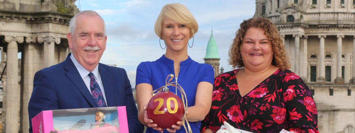 Launching the 2019 appeal are (from L-R) Garry McKeown, a volunteer member of SVP, Joanna McConway from DfC’s Voluntary and Community Sector Engagement Team, and Lois Payam, BCM’s Head of Residential Services.