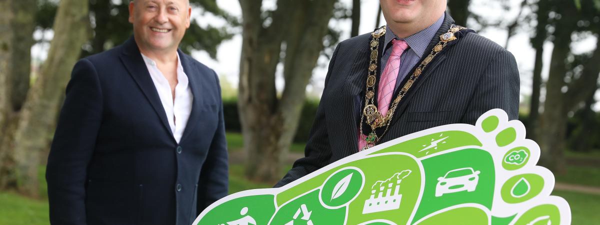 Mayor of Causeway Coast and Glens Borough Council, Councillor Richard Holmes, is pictured with Denny Elliott, Head of Self Help Africa Northern Ireland, launching the charity’s carbon offsetting campaign. Small and medium sized companies across Causeway Coast and Glens are being encouraged to join with the charity and plant a million new trees both here in Northern Ireland and in Africa, while offsetting their carbon footprint.