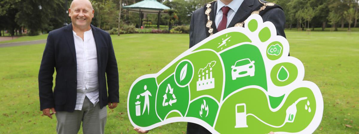 Mayor of Lisburn & Castlereagh City Council, Alderman Stephen Martin, is pictured with Denny Elliott, Head of Self Help Africa Northern Ireland, launching the charity’s carbon offsetting campaign. Small and medium sized companies across Lisburn and Castlereagh are being encouraged to join with the charity and plant a million new trees both here in Northern Ireland and in Africa, while offsetting their carbon footprint.