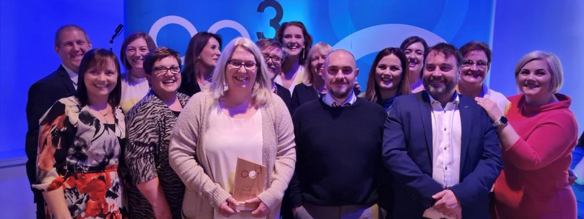 Lynne Kavanagh (front centre) with BCM colleagues at the CO3 Awards 2022