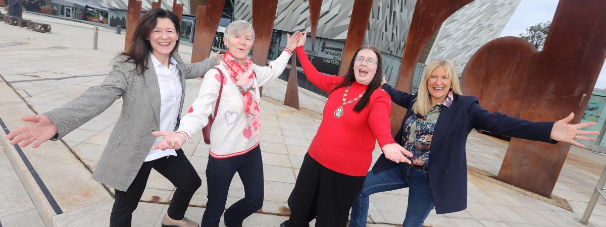 Kerrie Sweeney, Chief Executive of Maritime Belfast Trust, Irene Graham, Oldpark & Ardoyne Community Group, Deputy Lord Mayor, Councillor Michelle Kelly, Judith Owens, MBE, Chief Executive of Titanic Belfast