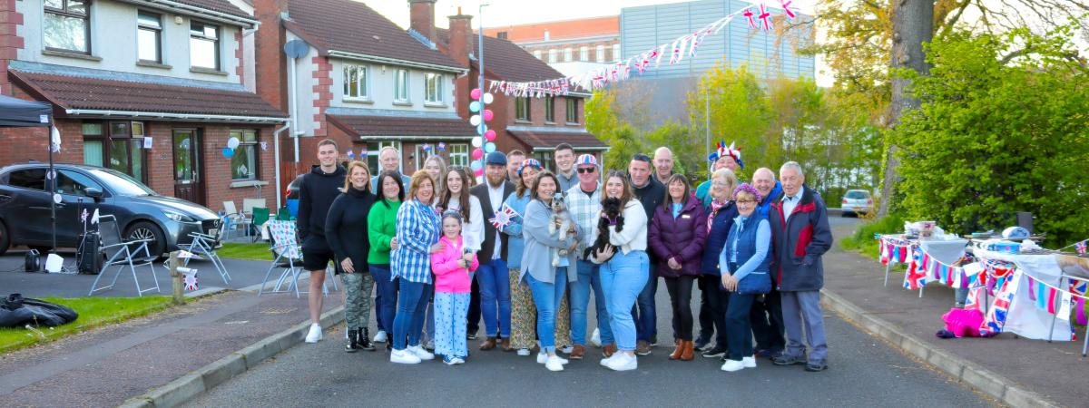 Friends and neighbours in Lakeview Crescent, Newtownabbey, joined together at one of thousands of Coronation Big Lunch events taking place all across Northern Ireland this weekend.