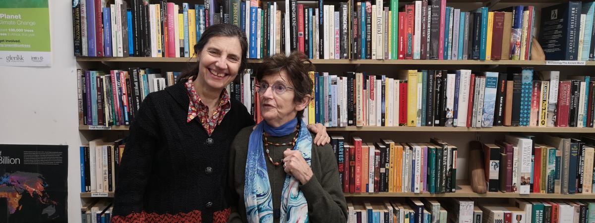 Brid Coady Weekes, Self Help Africa Northern Ireland Volunteer, is pictured with Rosana Trainor, Manager of Self Help Africa Northern Ireland on Botanic Avenue, South Belfast.