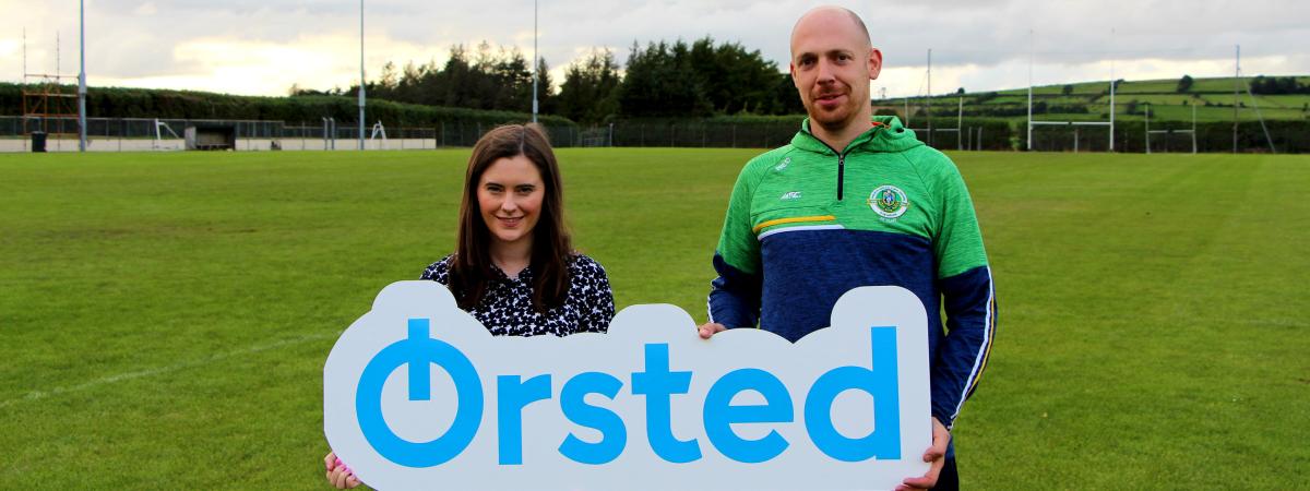 Pictured (L-R) is Kellie Rouse from Ørsted and Kevin Devine from Clann na nGael GAC
