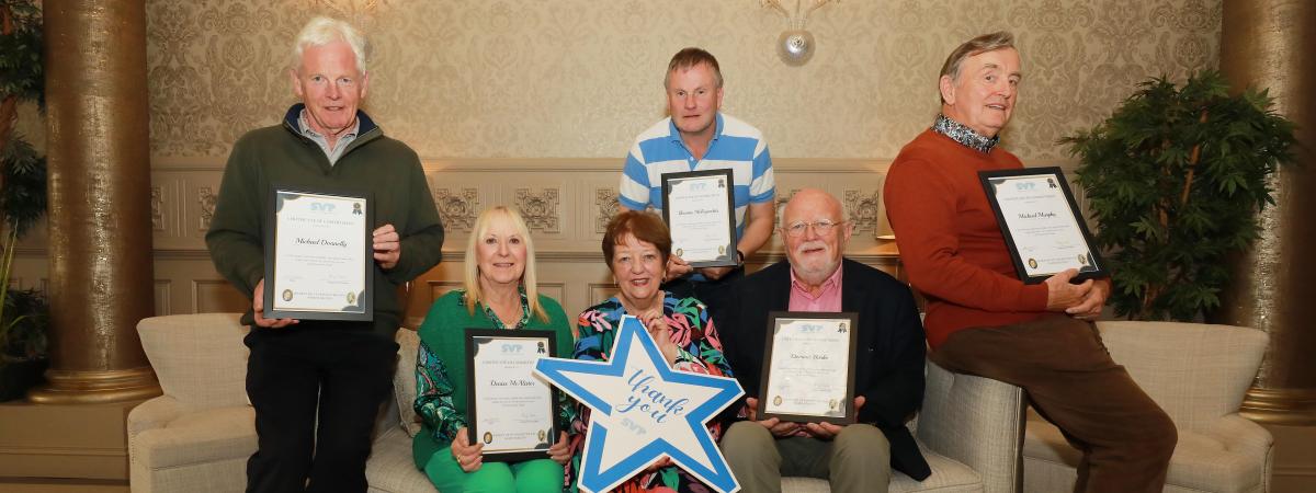 St Vincent de Paul members received a Certificate of Commitment from SVP Regional President Mary Waide, at the Society's annual Members' Day 
