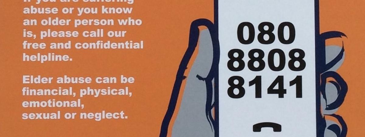 Northern Ireland's only dedicated elder abuse helpline goes live. Northern Ireland's only dedicated elder abuse helpline goes live.