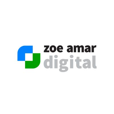 Zoe Amar Digital logo in blue and green. 