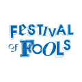 Festival of Fools logo in blue