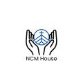 NCM House Logo featuring the name of the charity under an image of hands holding up a circle with a building roof with cross on top inside.