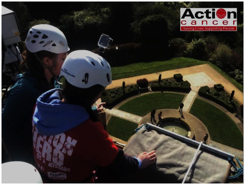 Twilight Abseil off Belfast Castle for Action Cancer