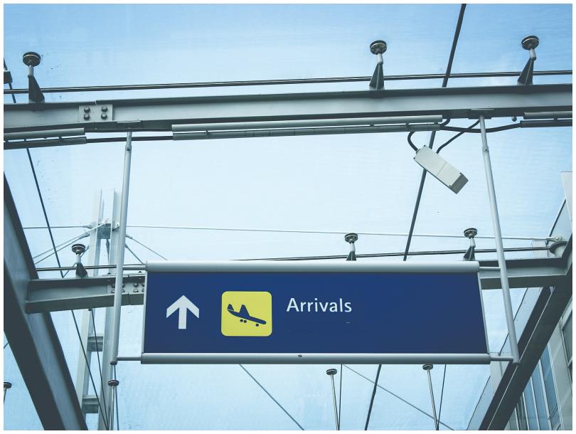 Arrivals sign