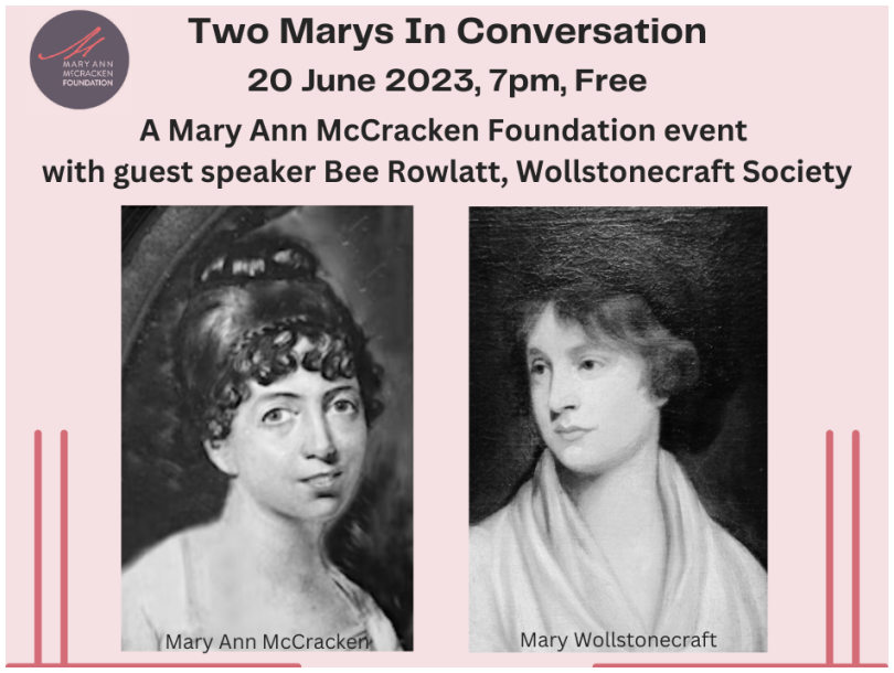 Mary Ann McCracken event with guest speak Bee Rowlatt