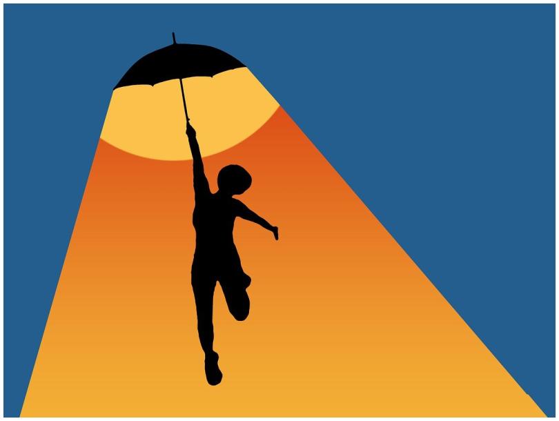 person holding umbrella with light shining from it