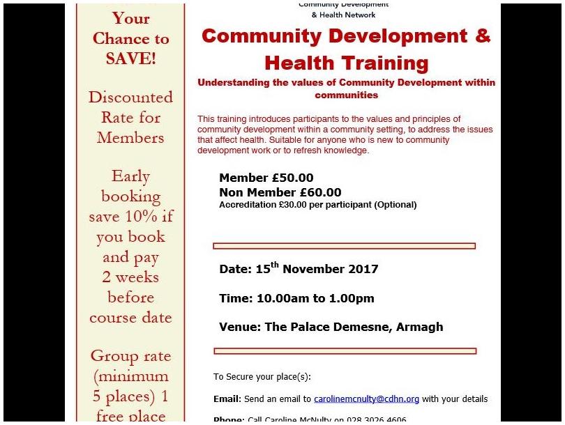 CDHN's Community Development & Health Training - Armagh