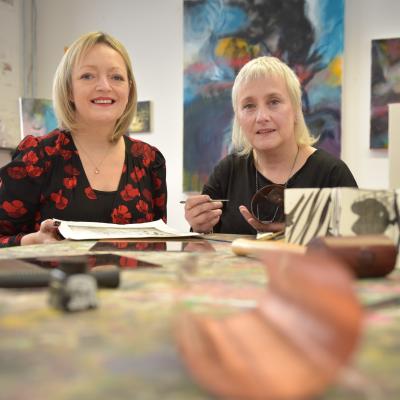 Mary Nagele, Chief Executive, Arts & Business NI and Karen Daye-Hutchinson, artist 