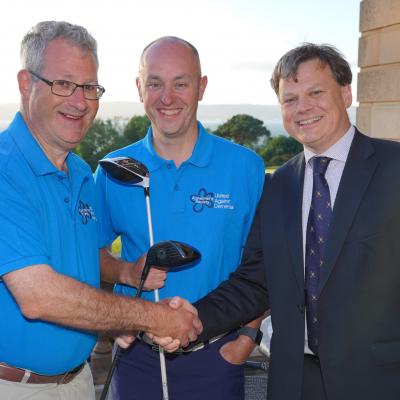 Bernard Brown, Alan Neill and Gavin Clarke, Vice Captain, Royal Belfast Golf Club.