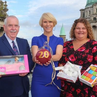 Launching the 2019 appeal are (from L-R) Garry McKeown, a volunteer member of SVP, Joanna McConway from DfC’s Voluntary and Community Sector Engagement Team, and Lois Payam, BCM’s Head of Residential Services. 