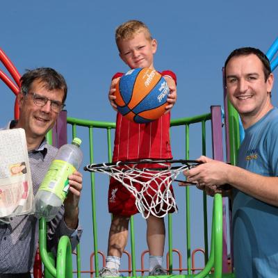 L to R: Eric Randall, Bryson Recycling, Kyle McDowell and Scott McClean from Young Sparks, which is this year’s nominated charity for the Recycling Rewards. Young Sparks has assisted families to reach their learning potential as well as spend more positive, quality time together.