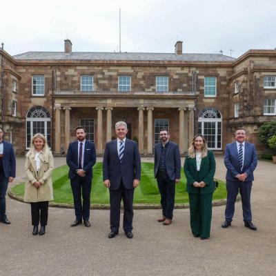 Secretary of State for Northern Ireland Brandon Lewis (centre) met with some of the 10 emerging young leaders from Northern Ireland selected for British Council’s Future Leaders Connect programme at Hillsborough Castle recently