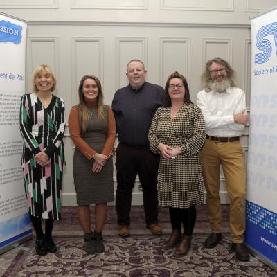 St Vincent de Paul Armagh area hosted its first in person gathering since the beginning of the pandemic, with 60 guests attending an informative evening in preparation for helping the most vulnerable in our communities this winter. Pictured at the event are Pauline Brown, Regional Manager SVP; Shauna Murray and Joann Barr, Membership Support Officers for SVP; Brendan McKernan, SVP Armagh Area President and Brendan Hennessy of SVP’s membership support team. www.svpni.co.uk