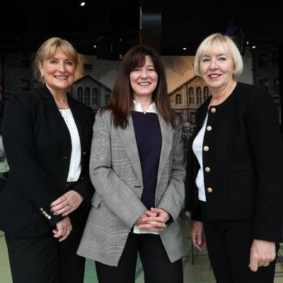 Judith Owens Chief Executive of Titanic Belfast, Kerrie Sweeney Chief Executive of Maritime Belfast Trust, and Dr Marie-Thérèse McGivern Chair of Maritime Belfast Trust.