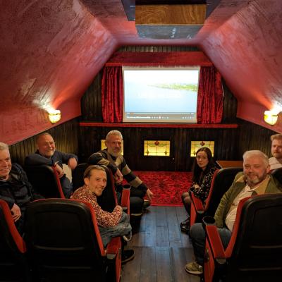 At the launch screening of ‘Life on the Lough’ are Peter Harper, Lough Neagh Partnership, Thomas Pollock and Colin Ross of Lamb Films, Gerry Darby of Lough Neagh Partnership, Larry Cowan of Lamb Films, Ciara Laverty and Aaron Swann of Lough Neagh Partnership.