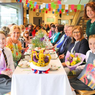 Grainne McCloskey, Country Manager for Scotland and Northern Ireland at Eden Project Communities, is pictured with The Big Lunch volunteers who attended a very special celebration at Enniskillen Castle in Fermanagh, which saw The King and Queen honour people volunteering in their communities and celebrating the rich heritage of Fermanagh. The Big Lunch is an idea from Eden Project made possible by National Lottery and this event comes just ahead of the Month of Community which runs throughout June.