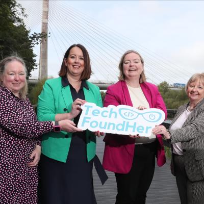 From left: Anna-Marie Turley (Head of Entrepreneurship & HPSU Operations, Enterprise Ireland), Alison Currie (Director of Innovation and Entrepreneurship, InterTradeIreland), Mairin Murray (founder, TechFoundHer) and Elaine Patterson (Programme Manager Innovation and Entrepreneurship, InterTradeIreland)