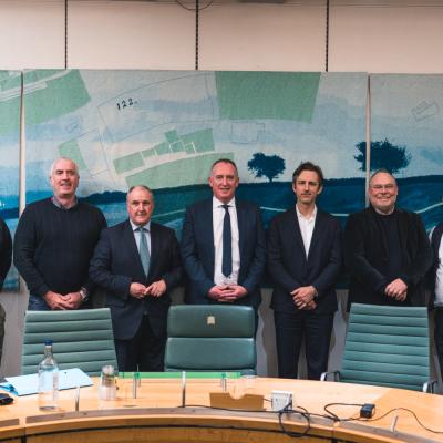 Westminster Meeting: Delegation pictured at a meeting in Westminster: Gary McErlain, Chair of Lough Neagh Partnership; Michael Browne of Lough Neagh Partnership; Simon Hoare MP; Cathal Mallaghan MP; Nicholas Ashley-Cooper, 12 th Earl of Shaftesbury; Gerry Darby of Lough Neagh Partnership; and Dr Peter Doran of Queen’s University Belfast.