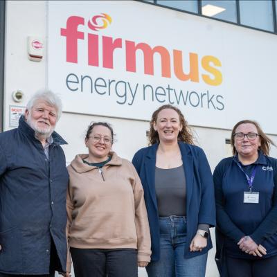 2.	Pictured (L-R) is Community Rescue Service Regional Commander Sean McCarry OBE, firmus energy network’s Laura Cassley and Lisa McCarthy, and Community Rescue Service volunteer Hazel Gallagher.