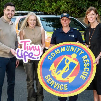 Pictured (L-R) Graham Woods, Choice Fundraising Committee Chair; Nicole Black, Tiny Life; Kerry Whitehouse, Community Rescue Service Belfast District; Marcia McMath, Choice Fundraising Committee Treasurer
