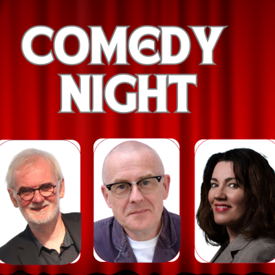 Images of comedians Tim Mc Garry, Colin Murphy and Wendy Wason
